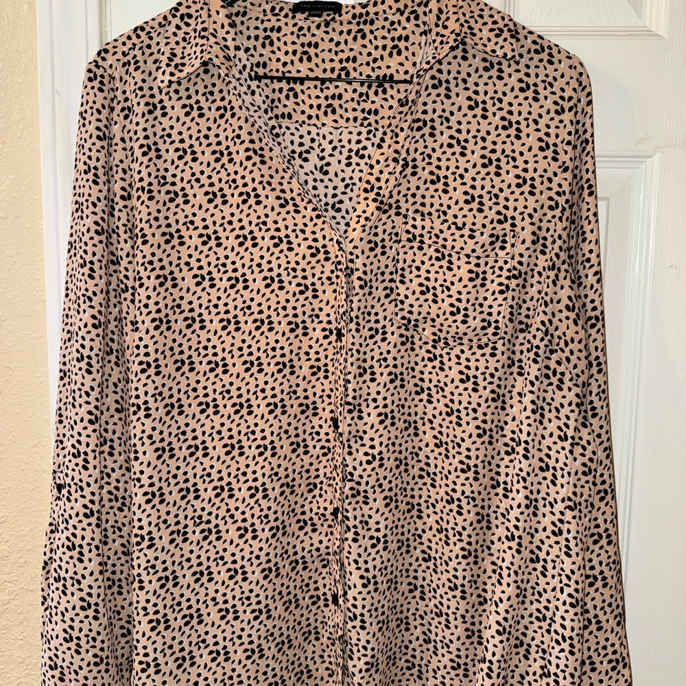 The Limited Black and Pink Patterned Women's Shirt